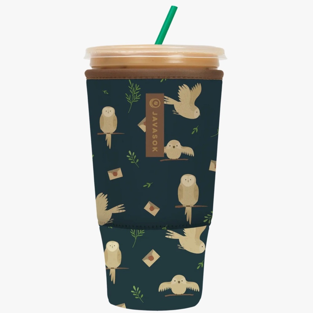 JavaSok Cup Sleeve in Carrier Owl Print
